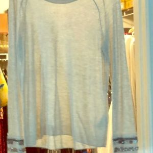 Shear sweater jeweled sleeved